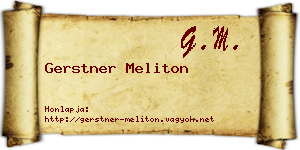 Gerstner Meliton névjegykártya